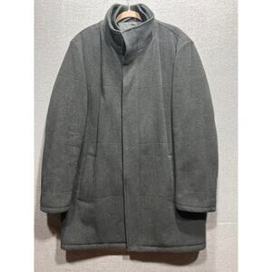 Cole Haan Melton Coat Black Full Zip Button Closure Mens Size Large